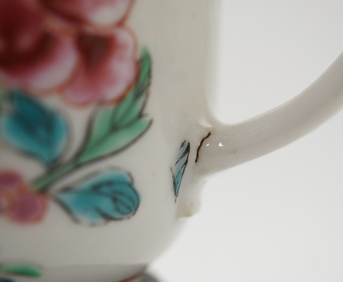 A near pair of Chinese famille rose ‘double pheasant’ coffee cups, early Qianlong period